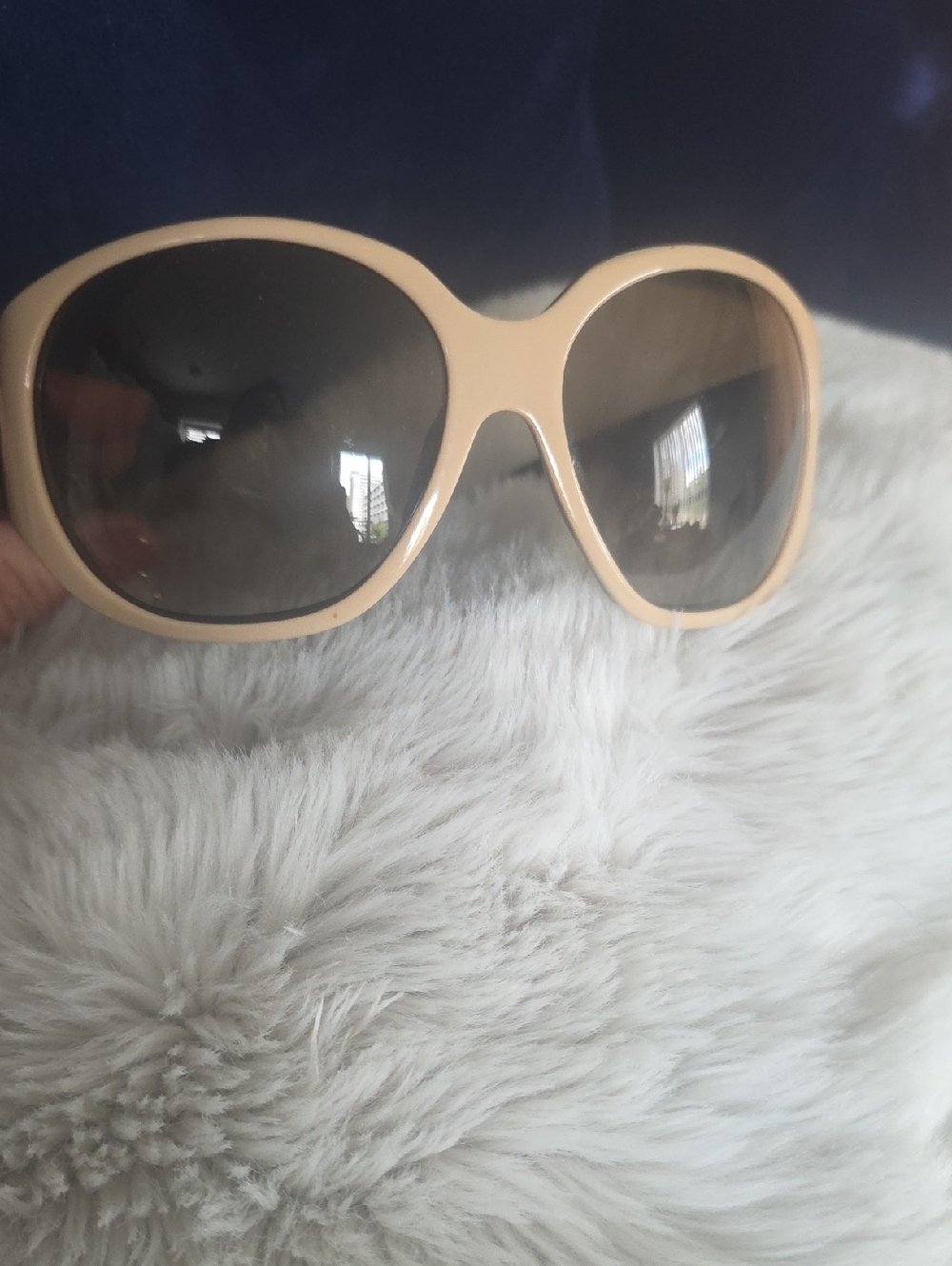 Versace Beige And Black 4149-b 787/13 Oversized Women's Sunglasses